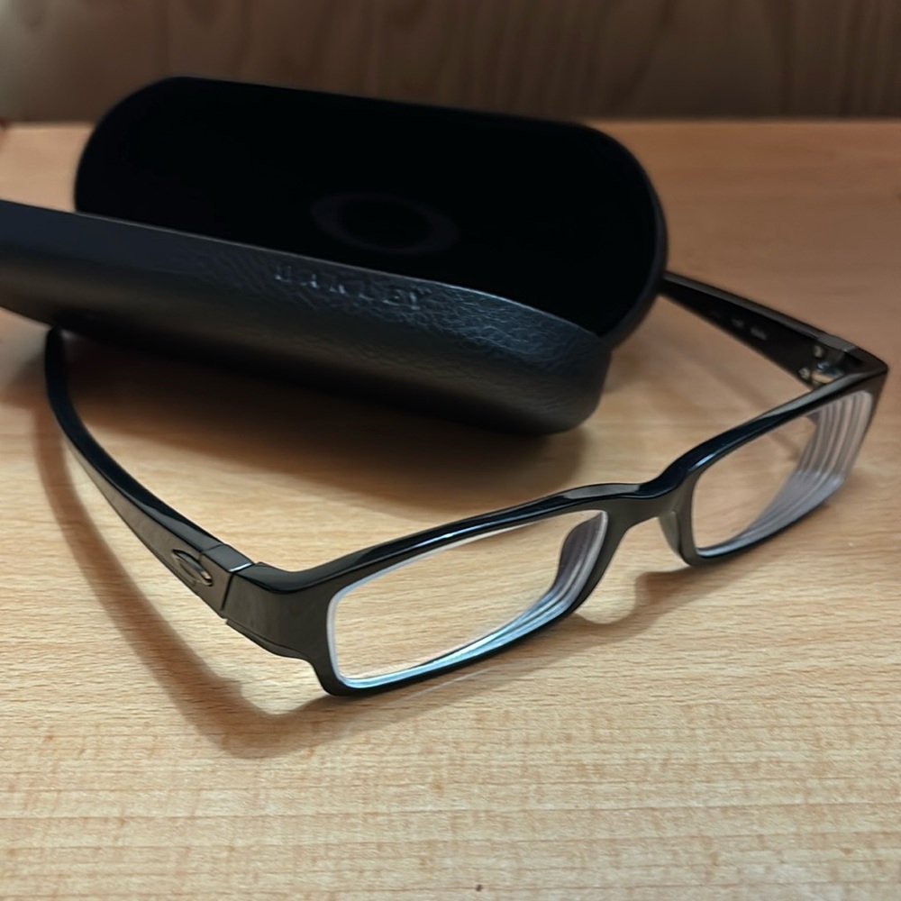 Oakley Gasket Eyeglasses Rectangular Black Full Rim Frames 53-17-136 with Case
